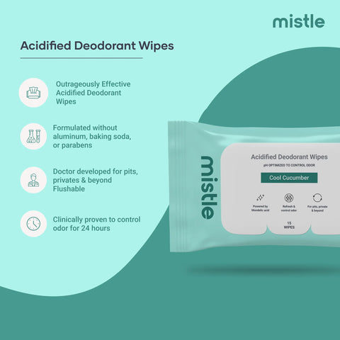 Cool Cucumber Deodorant Wipes (15 count)