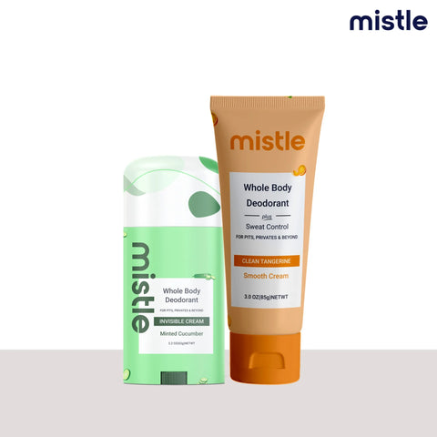 Minted Cucumber Cream Stick Deodorant & Clean Tangerine Cream Tube Deodorant+ Sweat Control