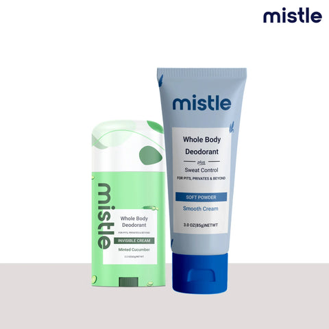 Minted Cucumber Cream Stick Deodorant & Soft Powder Cream Tube Deodorant+ Sweat Control