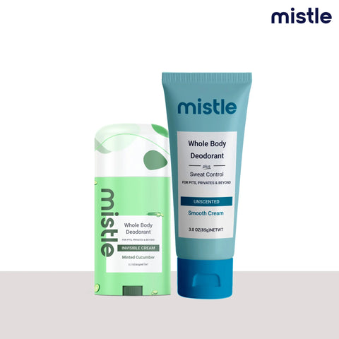 Minted Cucumber Cream Stick Deodorant & Unscented Cream Tube Deodorant+ Sweat Control