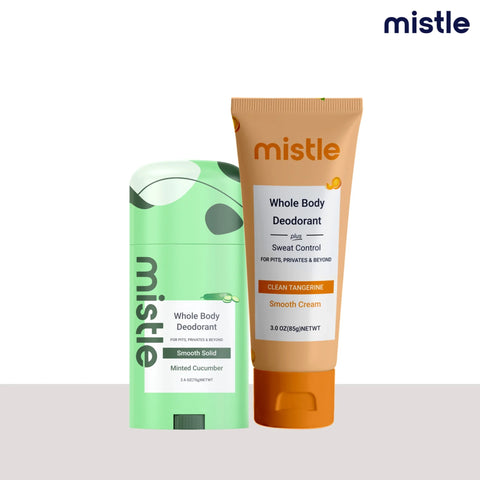 Minted Cucumber  Solid Stick Deodorant & Clean Tangerine Cream Tube Deodorant+ Sweat Control