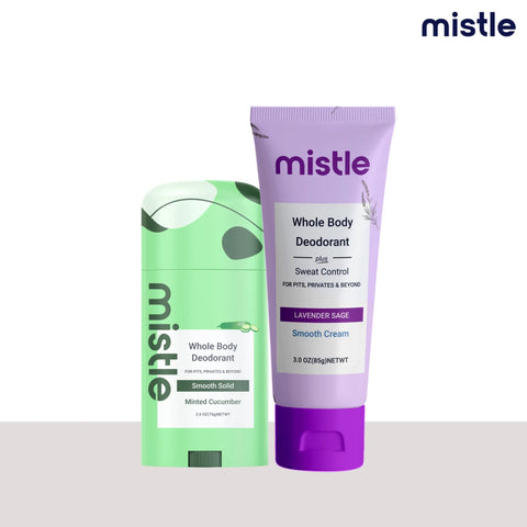 Minted Cucumber  Solid Stick Deodorant & Lavender Sage Cream Tube Deodorant+ Sweat Control